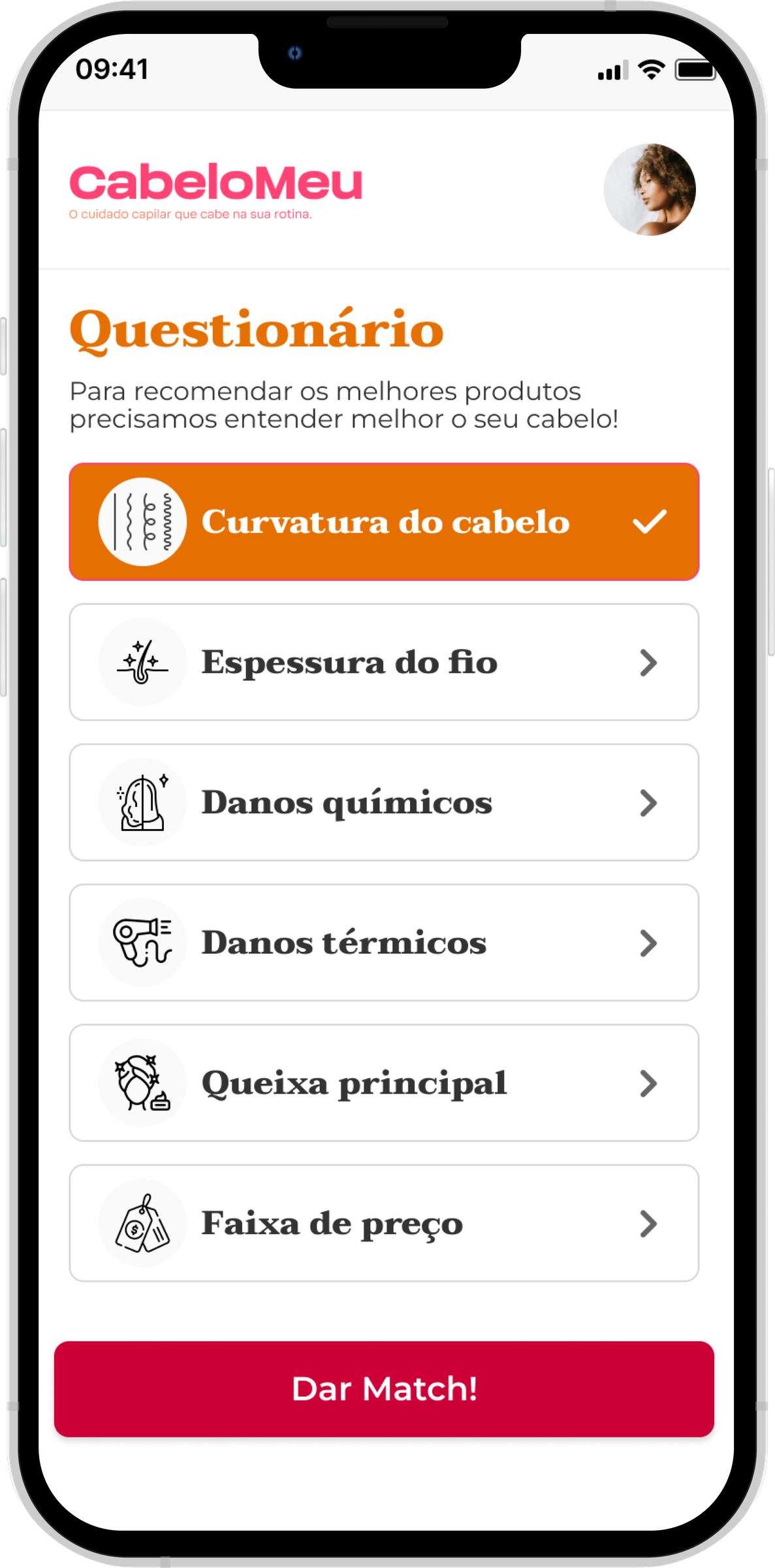 mockup do app