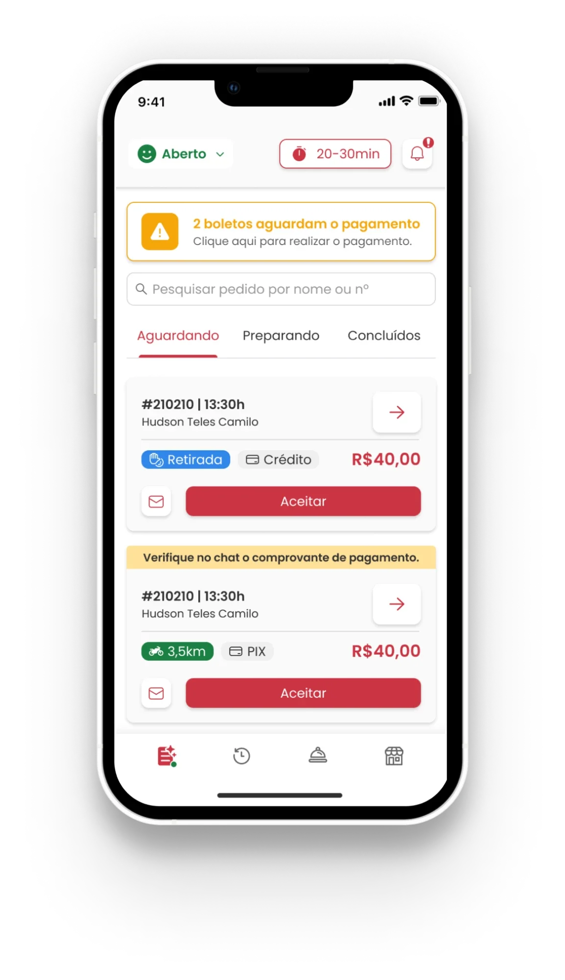 mockup do app