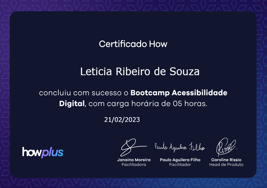 HowPlus — Bootcamp Acessibilidade Digital